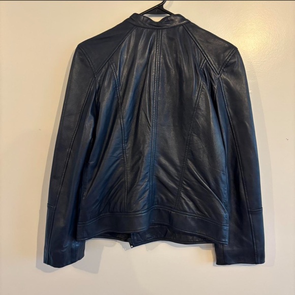 Sanctuary Navy Leather Jacket - Picture 7 of 7